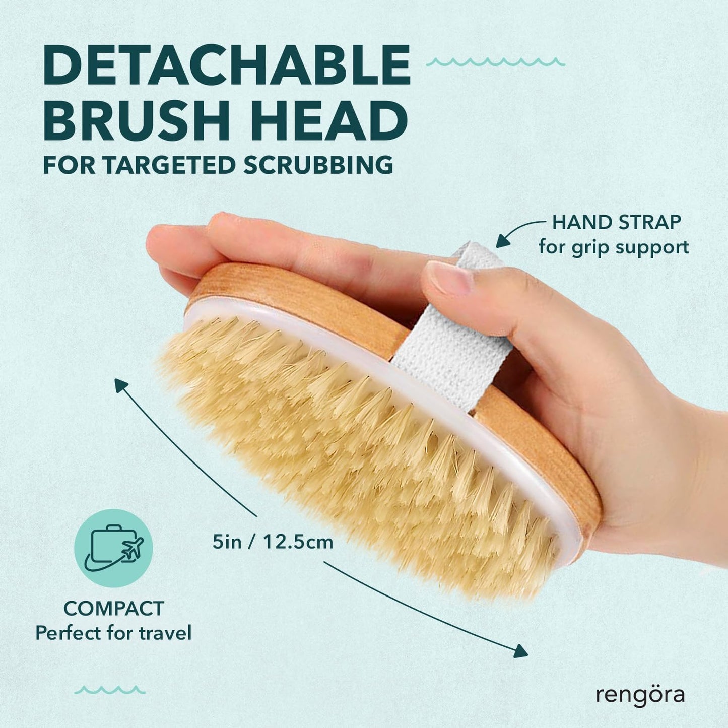 Long Wooden Handle Body Dry Brush