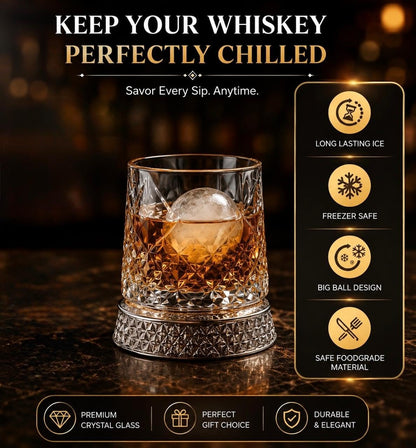360° Rotating Whiskey Glass with LED Light Coaster