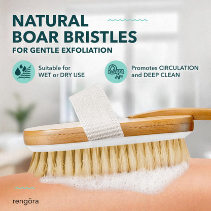 Long Wooden Handle Body Dry Brush