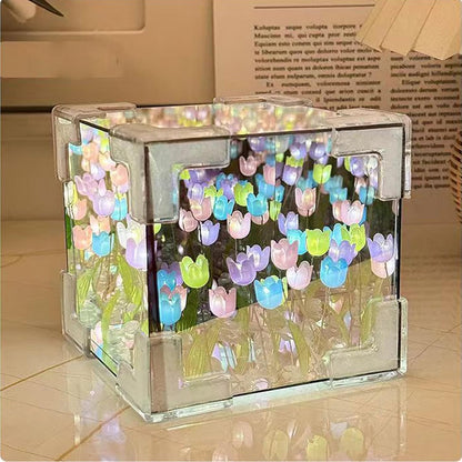 DIY Tulip Cube LED Mirror Lamp