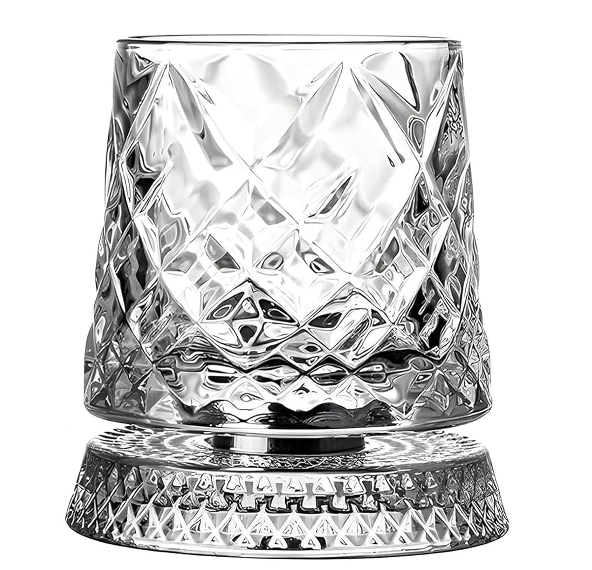 360° Rotating Whiskey Glass with LED Light Coaster
