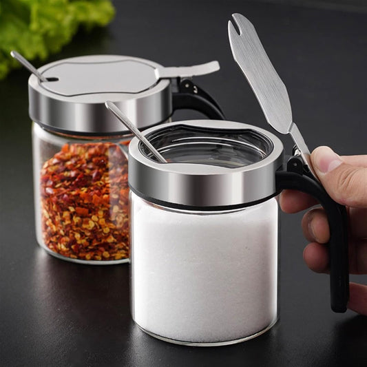 Stainless Steel Spice Jar with Spoon