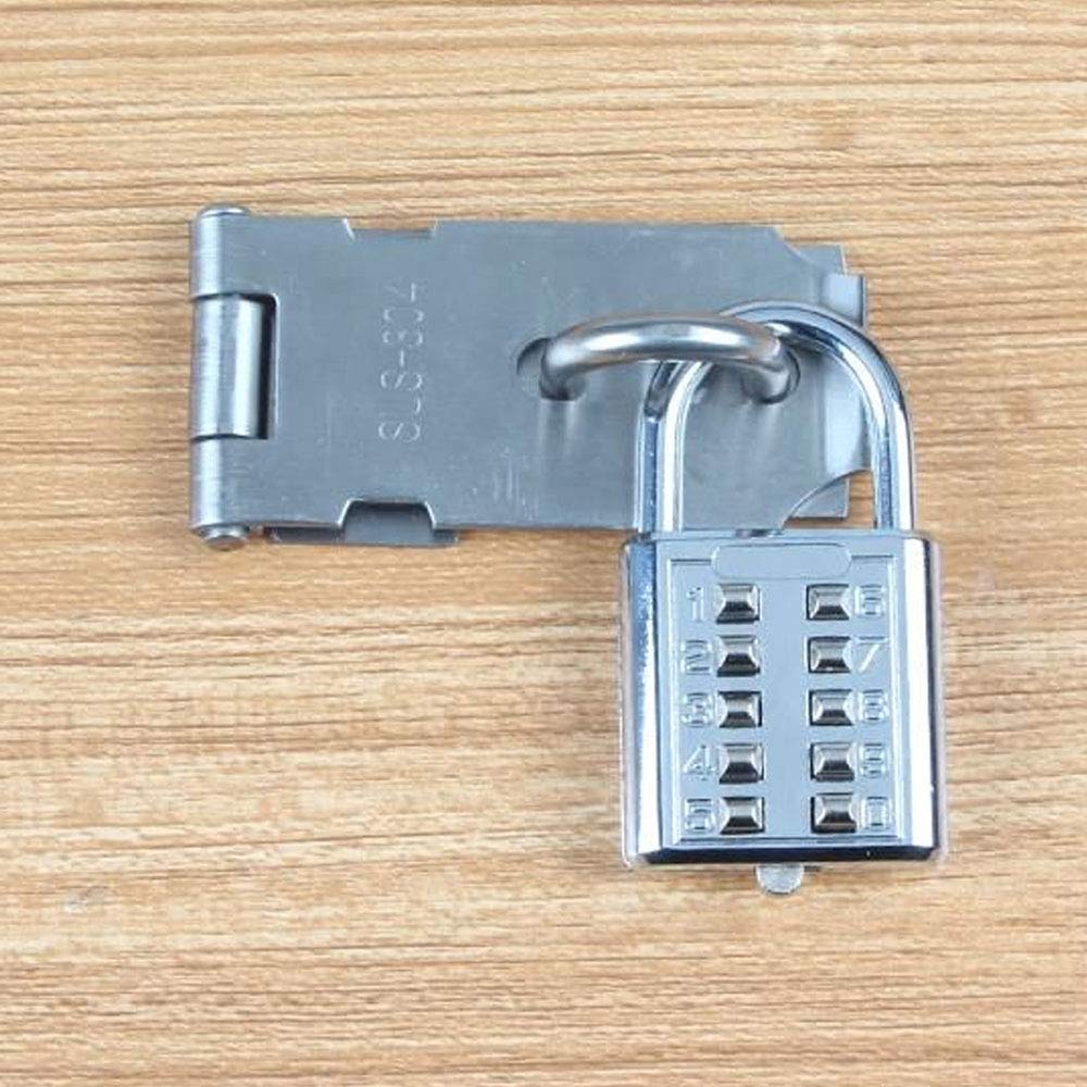 10-Digit Button Combination Padlock