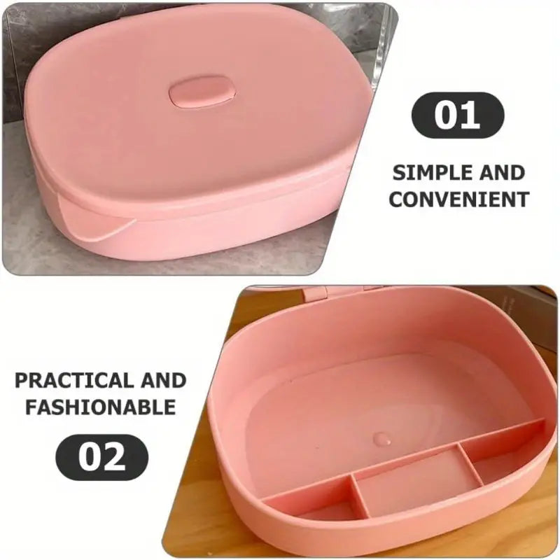 Cute Cat Design Compact Mirror with Storage Compartment