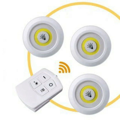 LED Pin Light with Remote Control Set of 3