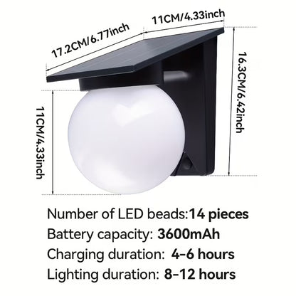 Solar-Powered Wall Lamp with Tri-Color Dimming