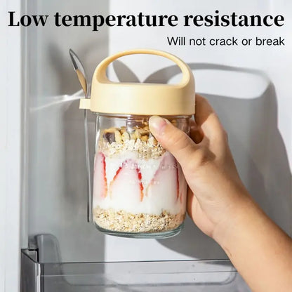 Overnight Oats Jar (with Spoon & Handle)