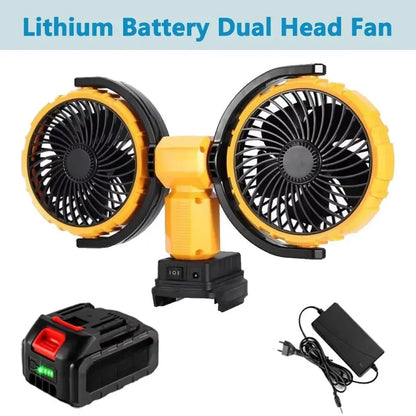 Double Headed Lithium Battery Fan