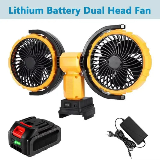 Double Headed Lithium Battery Fan