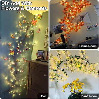 Flexible LED Willow Vine Lights with Remote
