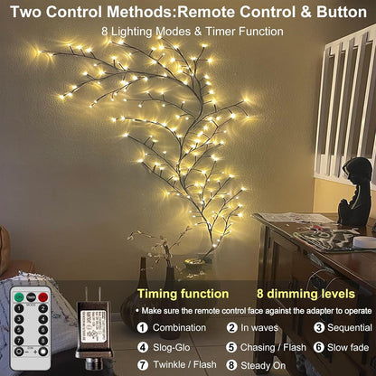 Flexible LED Willow Vine Lights with Remote