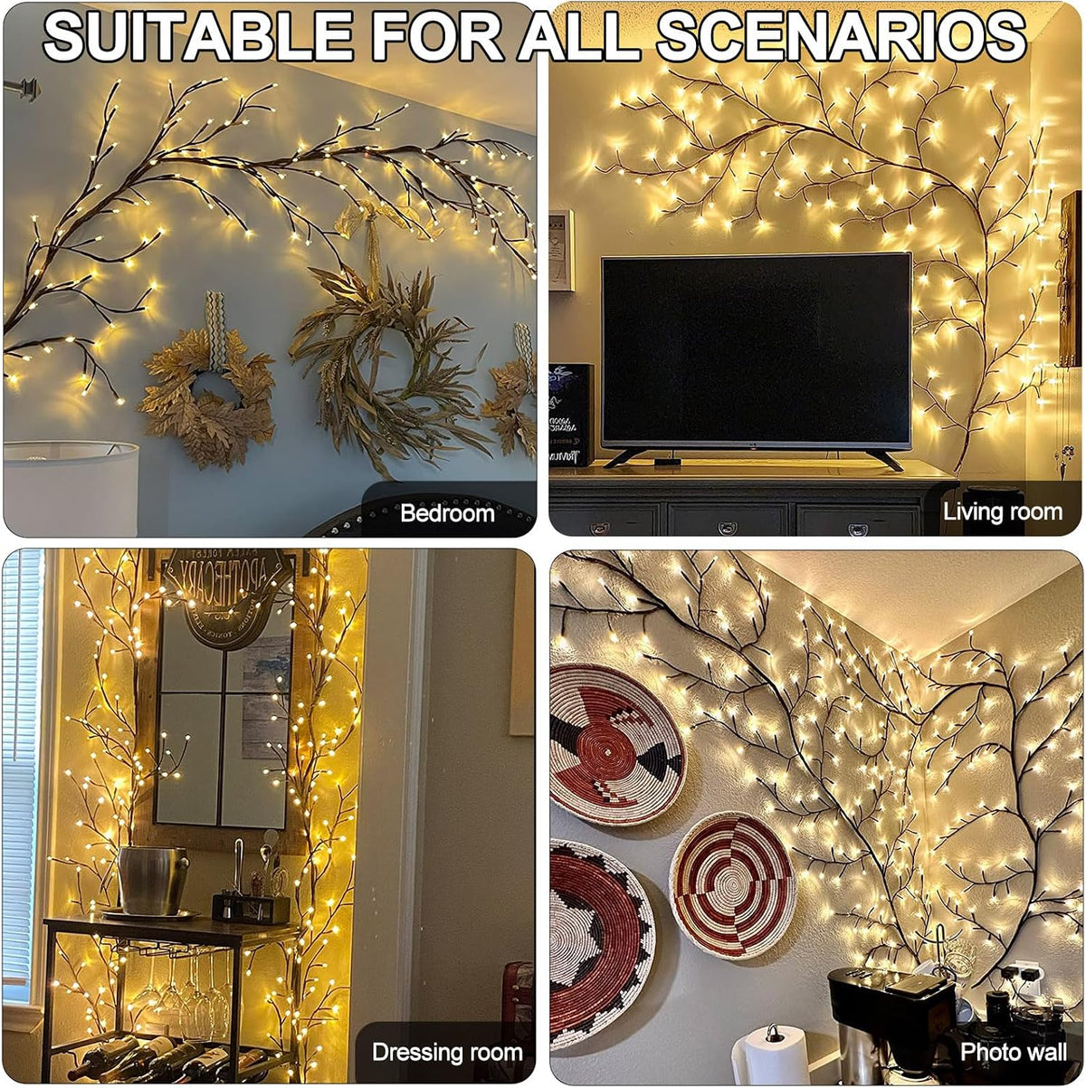 Flexible LED Willow Vine Lights with Remote