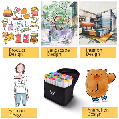 80pcs Dual Tip Alcohol Marker