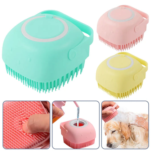 Soft Silicone Pet Shampoo Dispenser Brush