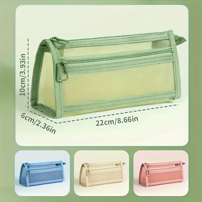 Double Layer Mesh Pencil Case