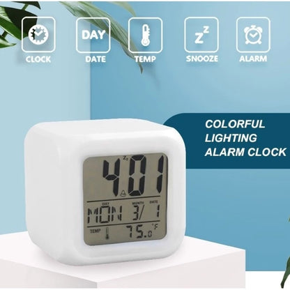 7-Color Glowing LED Digital Alarm Clock