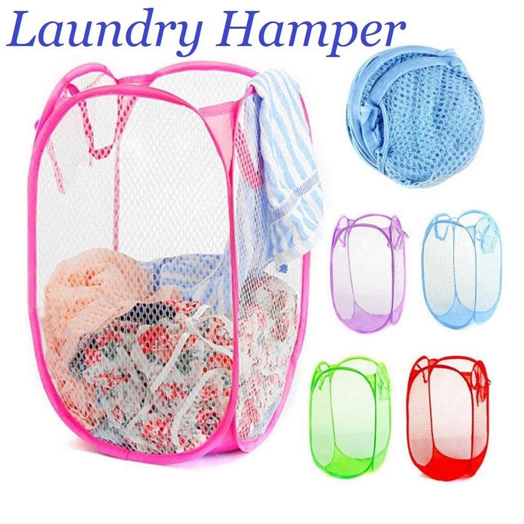 Foldable Pop-Up Mesh Laundry Basket