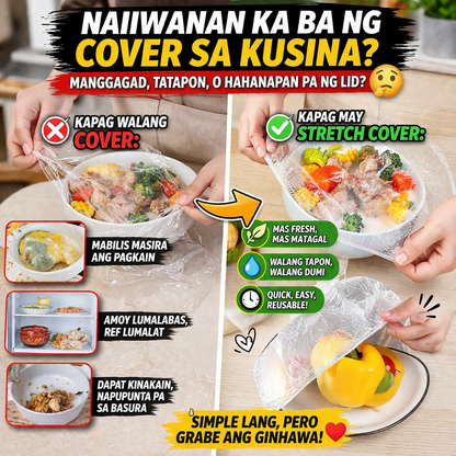 100Pcs Disposable Plastic Food Cover