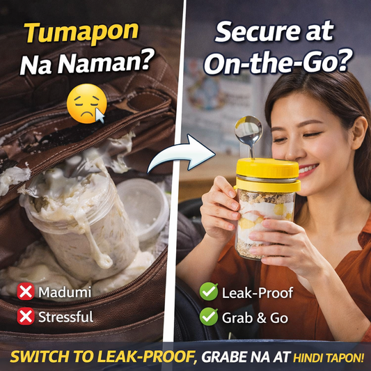 Leak-Proof 350ml Glass Overnight Oats Jar with Airtight Lid & Spoon