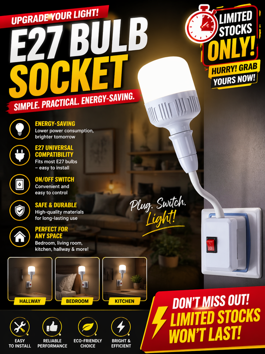 Instant Lighting Solution – Universal Bulb Socket with Switch