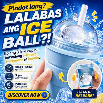 Collapsible Silicone Ice Ball Maker Cup with Straw