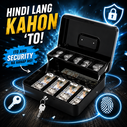 Metal Cash Box with Key – Secure Money Storage