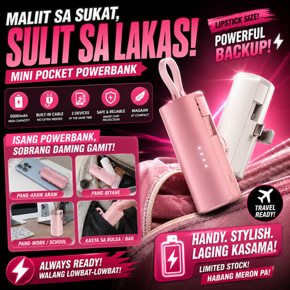 MINI POCKET LIPSTICK SIZE POWERBANK