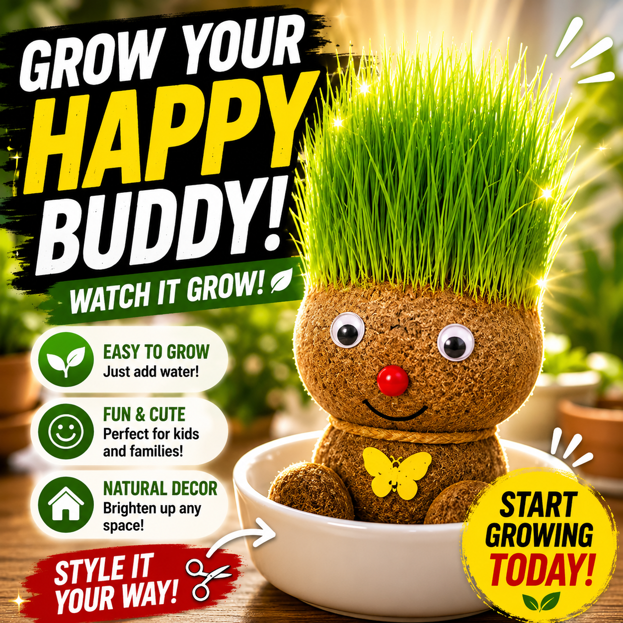 Indoor Growing Grass Head Doll