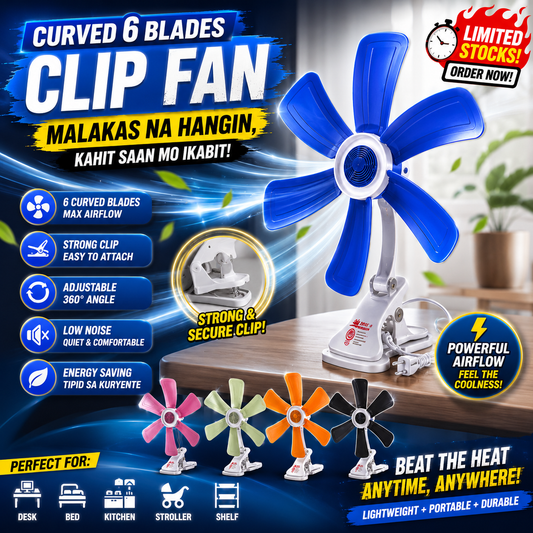 Curved 6 Blades Clip Fan