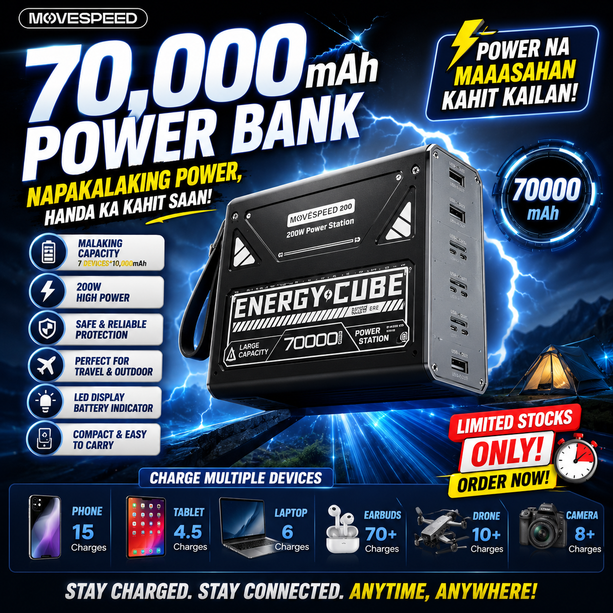 MOVESPEED 70000mAh Power Bank