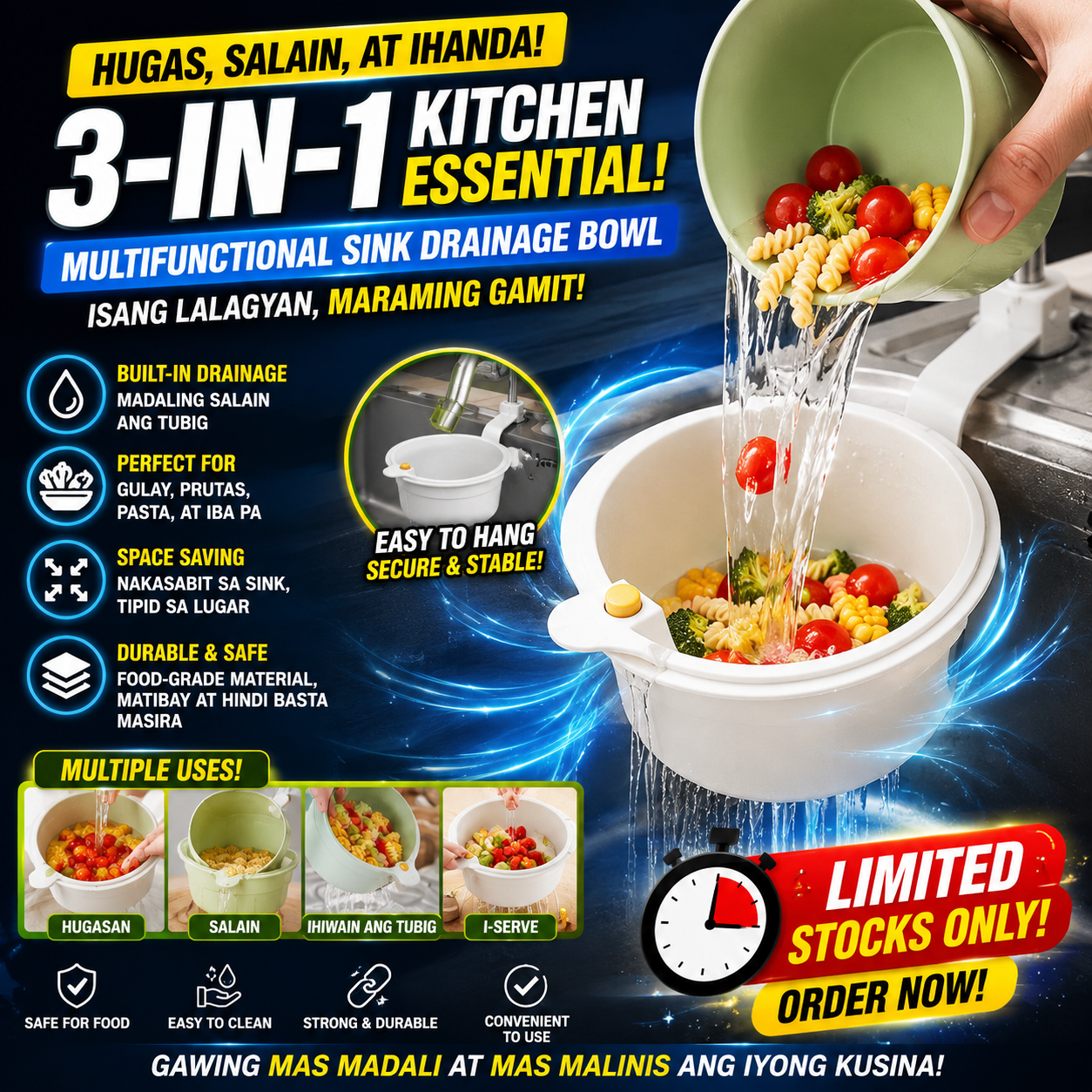Multifunctional Sink Drainage Bowl