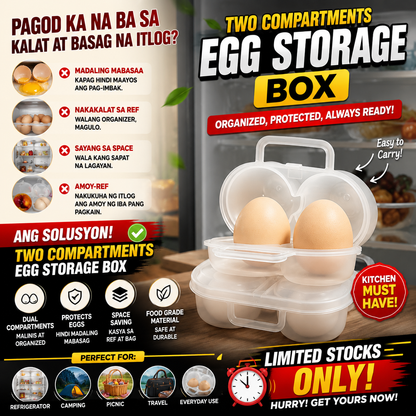 Two Compartments Egg Storage Box