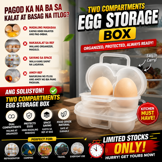 Two Compartments Egg Storage Box