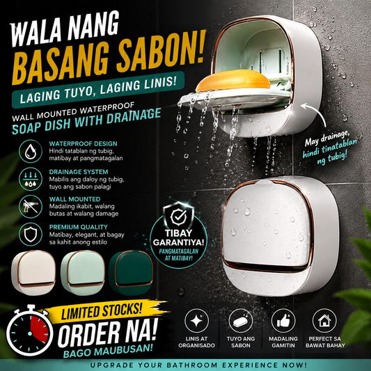 Wall Mounted Waterproof Soap Dish with Drainage
