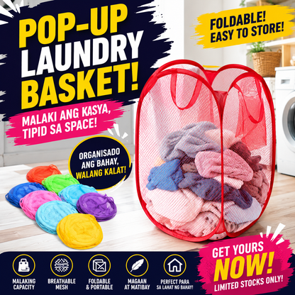 Foldable Pop-Up Mesh Laundry Basket