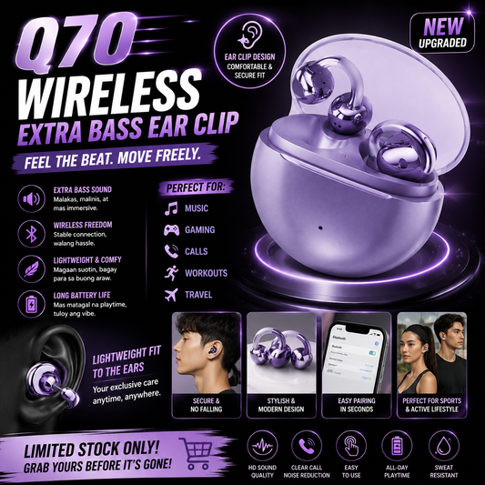Q70 Wireless Extra Bass Ear Clip