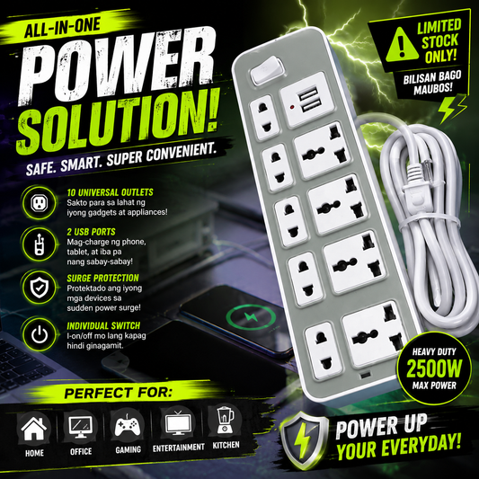 Extension Outlet with USB Port and Switch