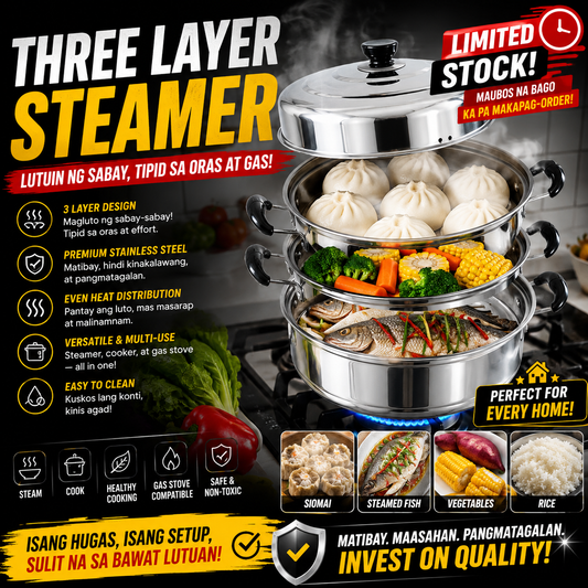 3 Layer Stainless Steel Steamer