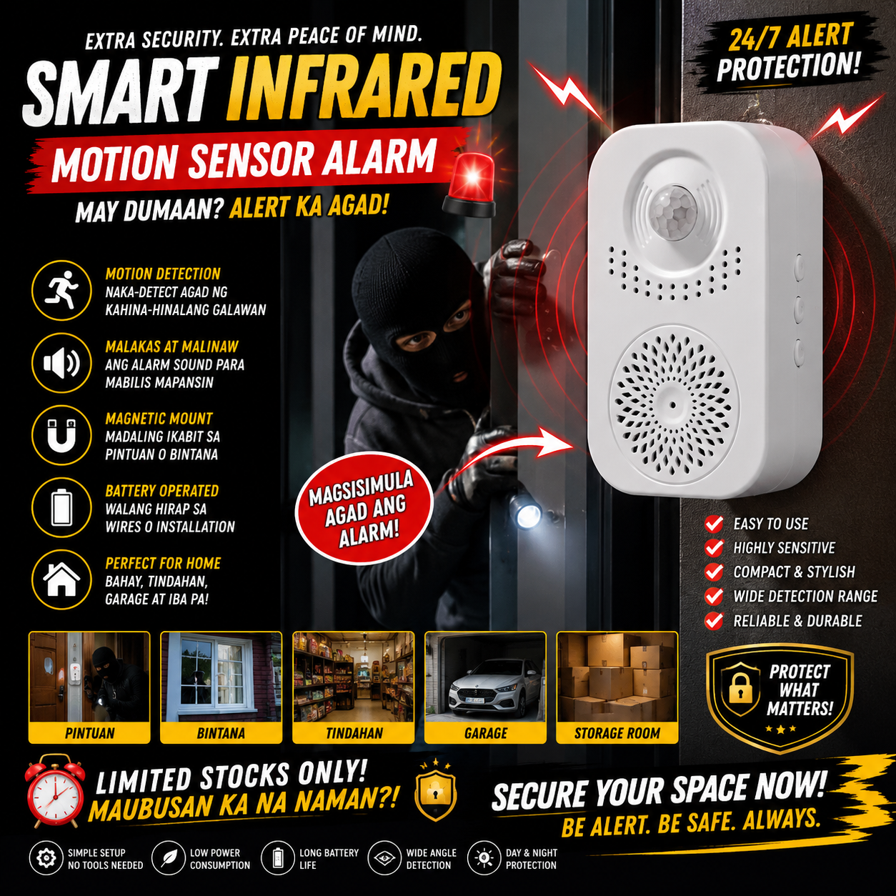 Smart Infrared Motion Sensor Alarm