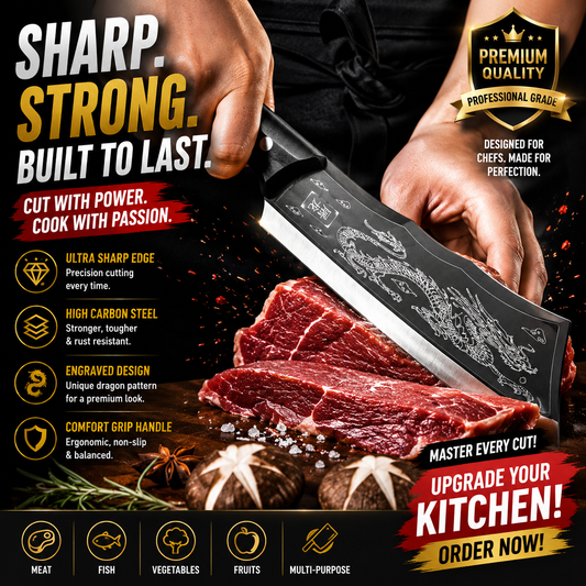 Japanese Black Dragon Knife – Razor Sharp Precision, Built for Masters of the Kitchen
