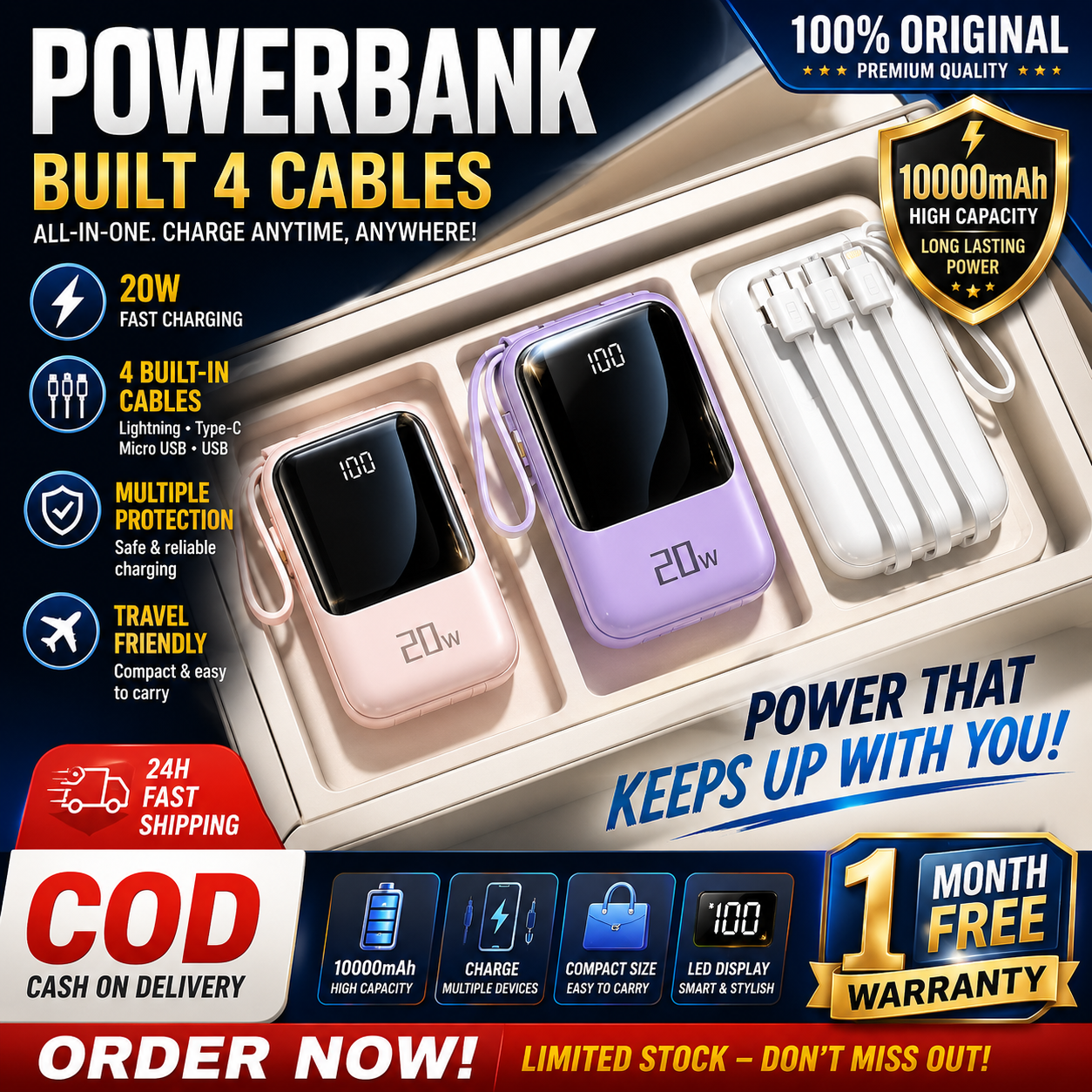 ORIGINAL PORTABLE POWERBANK PALM SIZE