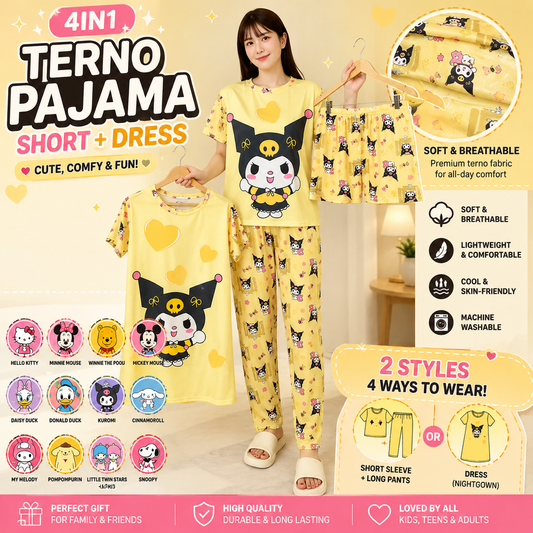 4in1 Cartoon Pajama Set