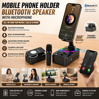 Bluetooth Speaker Phone Holder with Microphone