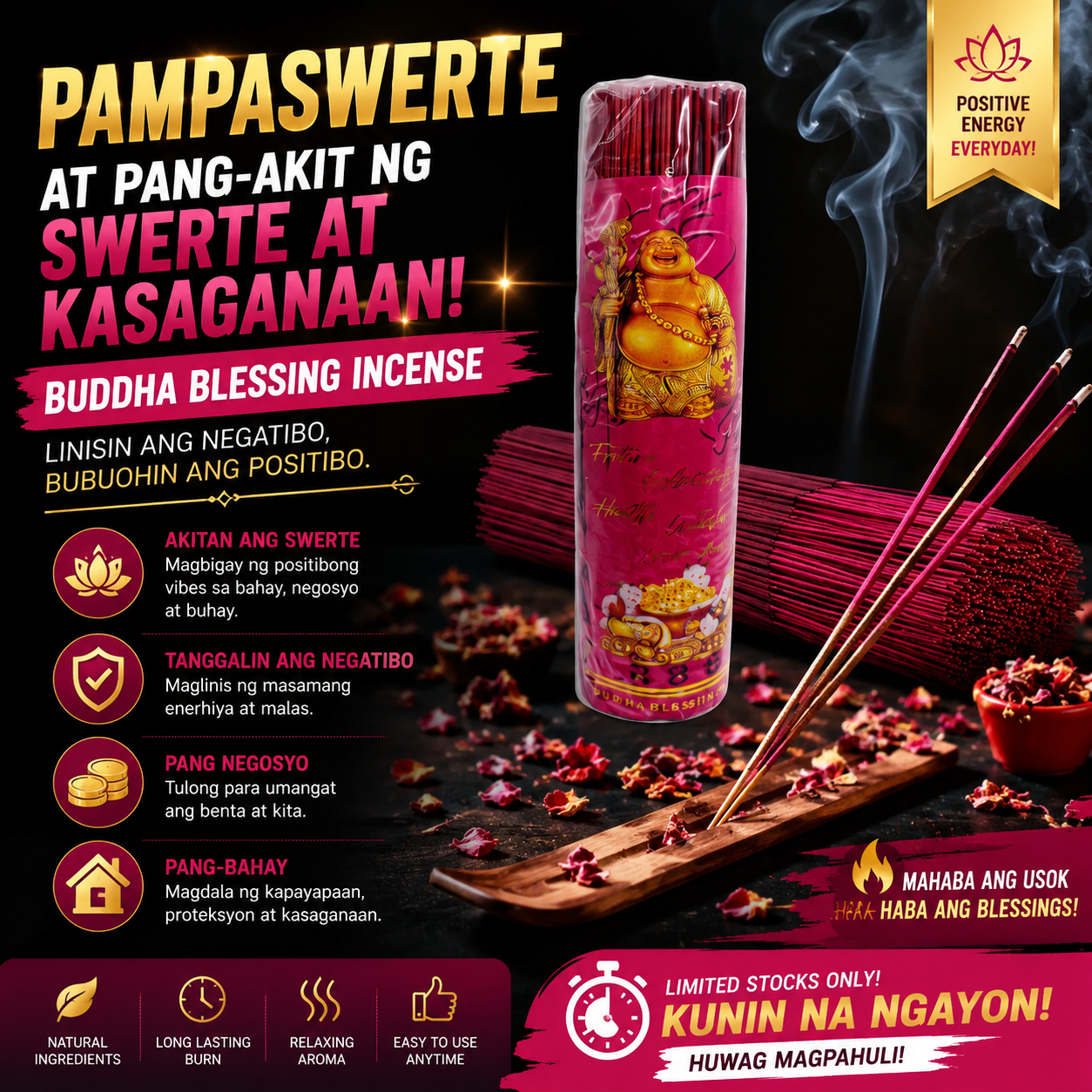 Chinese Incense Sticks for Blessings Wishes and Bad Spirit Mosquito Repellent