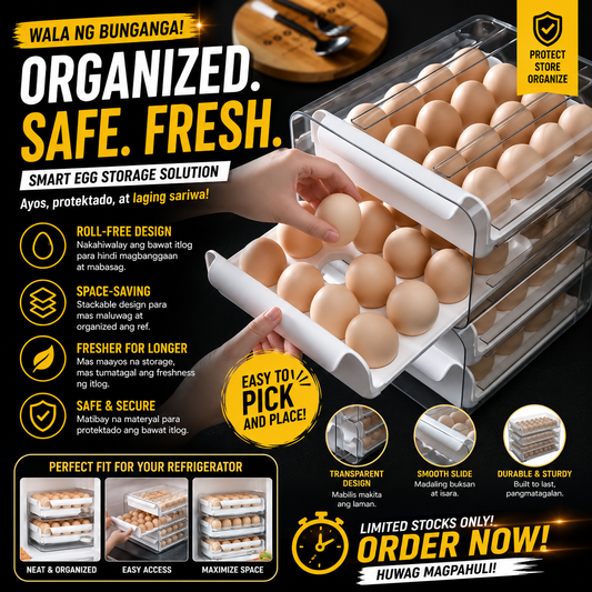 32 Grid Double-Layer Drawer Type Egg Container