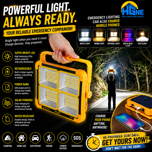 Waterproof Solar Emergency Light 1000w