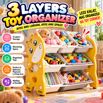3 Layers Toy Organizer Storage Rack