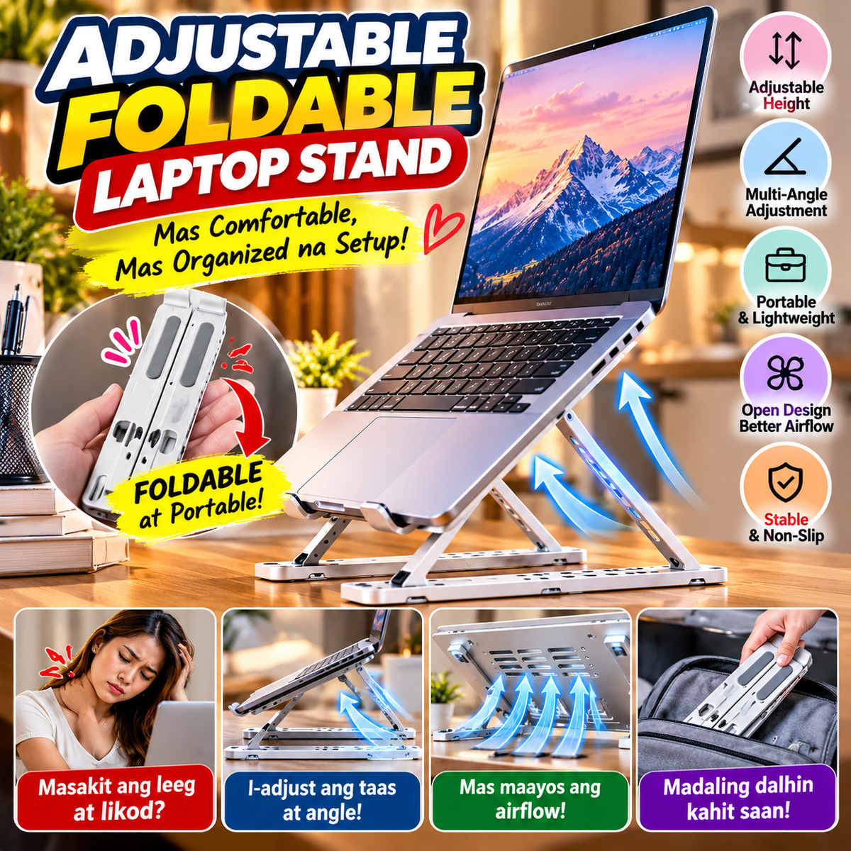 Adjustable Foldable Laptop Stand