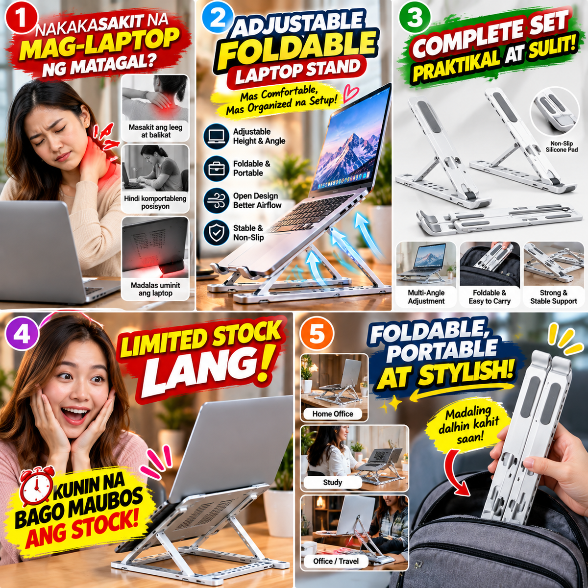 Adjustable Foldable Laptop Stand