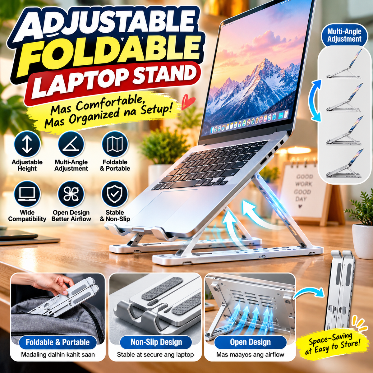 Adjustable Foldable Laptop Stand